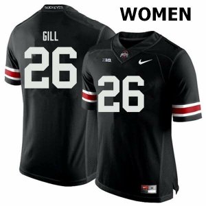 Women's Ohio State Buckeyes #26 Jaelen Gill Black Nike NCAA College Football Jersey July TFQ1444UC